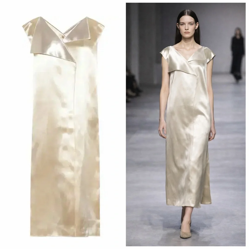 the row satin dress Natasha Dress Ivory